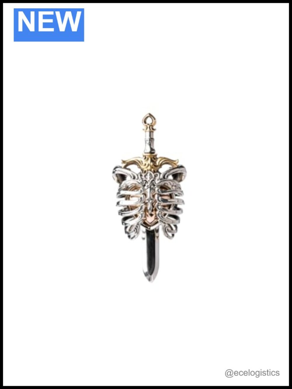 Gothic Beating Heart Pendant Necklace White Bronze Brass Copper Charm
